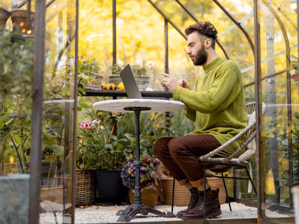 If you want to move your workspace to a structure you already have in your backyard, remember to add curtains, shades, or panels to block light as needed (to stop screen glare). Most importantly, make sure you use ergonomic furniture!