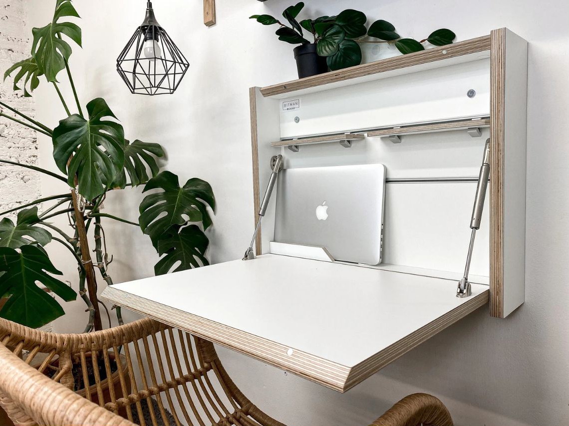 There are lots of practical storage options available to protect your office and electronic equipment from the weather when you’re not working. Source: Pinterest